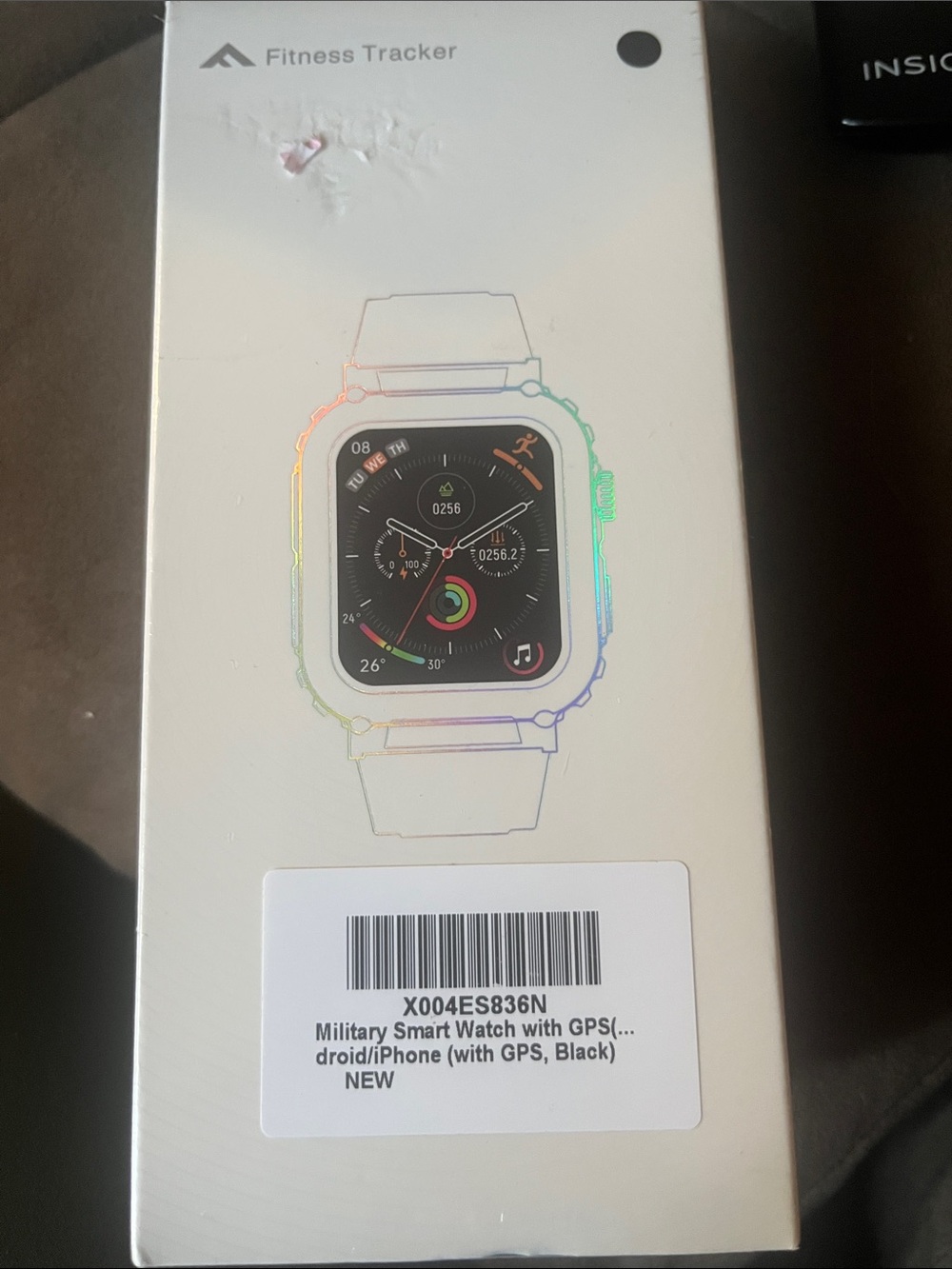 Black Military Smartwatch Fitness Tracker with GPS and Notifications